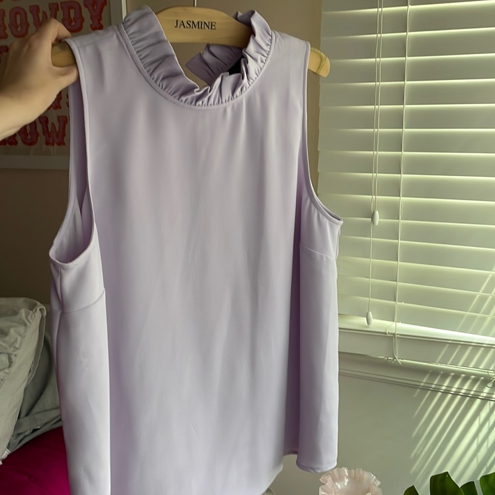J. Crew purple tank with ruffles
